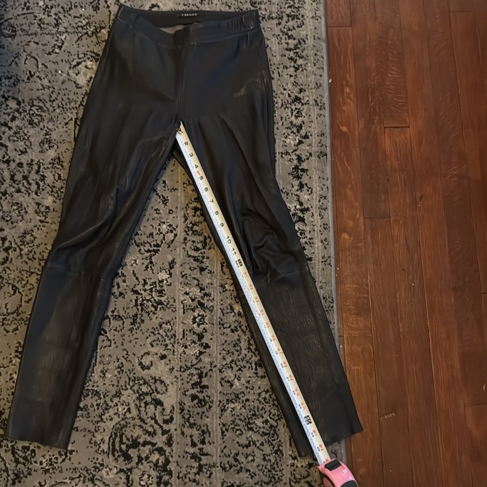 J Brand Lamb leather liquid cropped pull on raw hem leggings - Picture 11 of 11